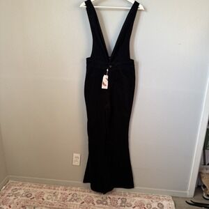 Chelsea & Violet Women's‎ Medium Black Corduroy Overall Pant Jumpsuit Boho